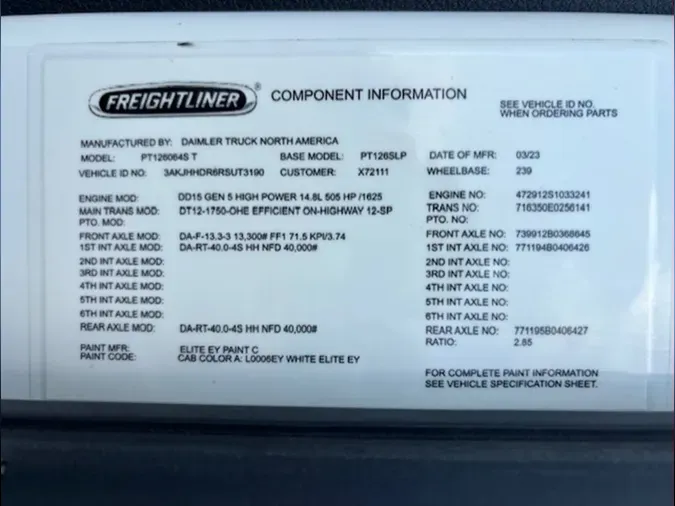 2024 Freightliner Cascadia 126