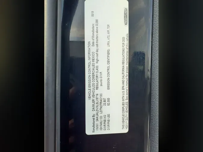 2020 FREIGHTLINER/MERCEDES NEW CASCADIA PX1266476fc05fa426c108d7e3c795c6258f25d