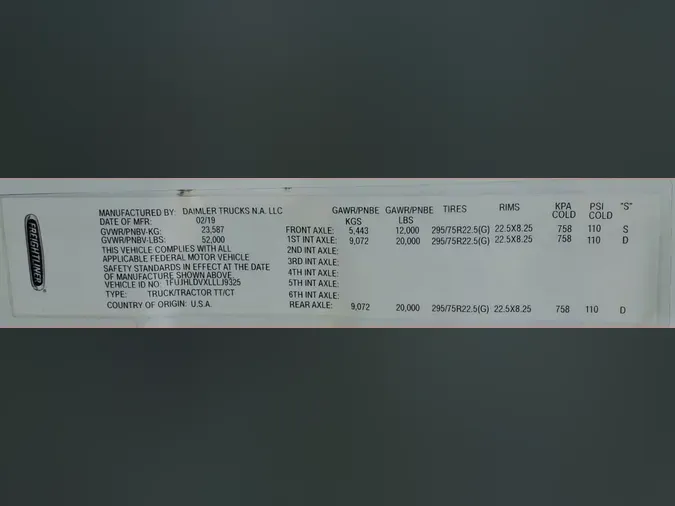 2020 FREIGHTLINER/MERCEDES NEW CASCADIA PX12664