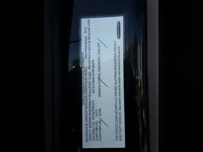2017 FREIGHTLINER/MERCEDES CASCADIA 11377d5092ff1f391c0db3a8f0278463162