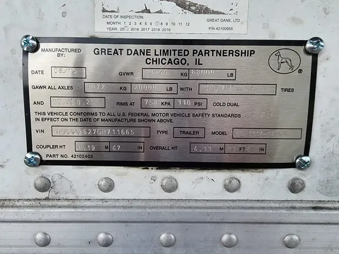 2016 GREAT DANE TRAILERS ECL-1104-12048