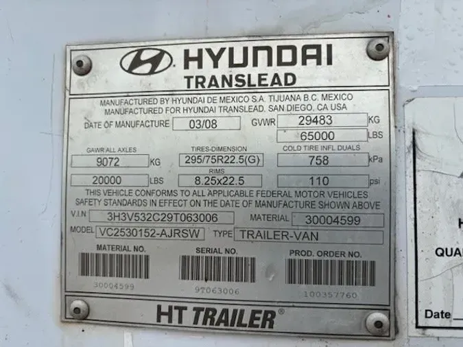 2009 HYUNDAI DRY VAN