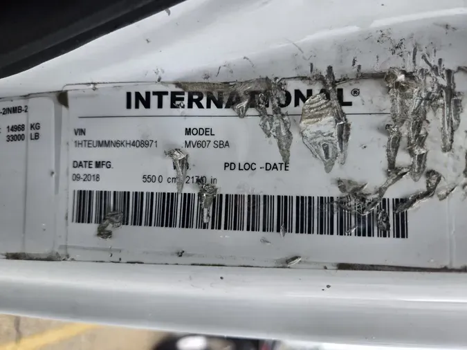 2019 International MV607