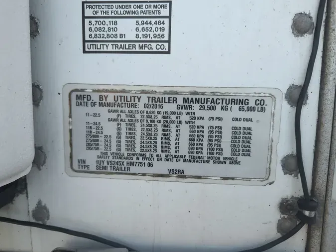 2017 UTILITY TRAILERS VS2RA 45/156/102