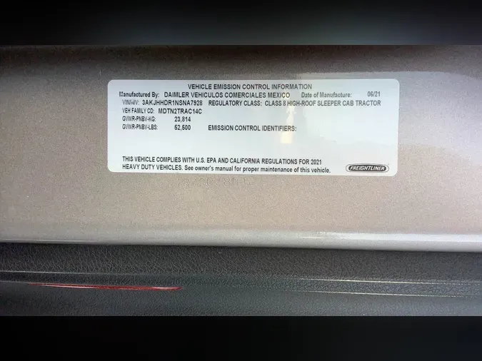 2022 Freightliner Cascadia 126