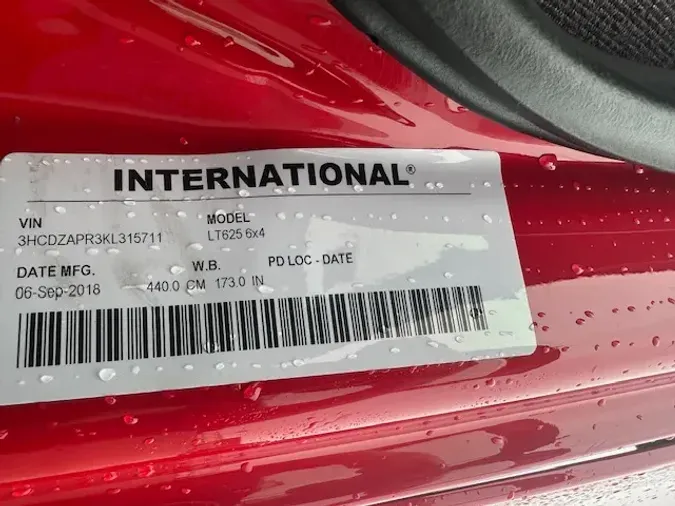 2019 INTERNATIONAL LT625