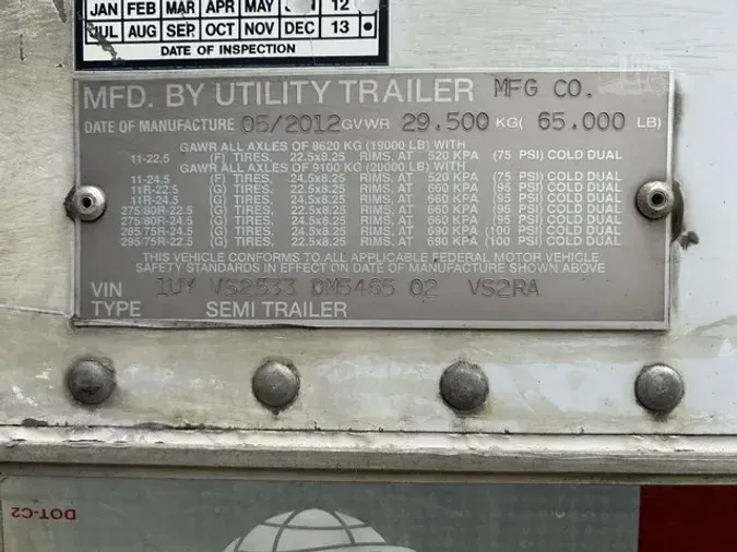 2013 UTILITY 53 FT REEFER
