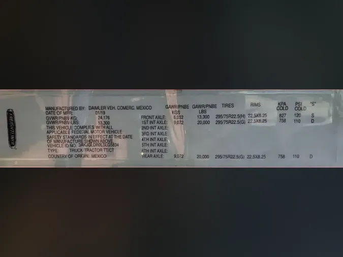 2020 FREIGHTLINER/MERCEDES CASCADIA 125