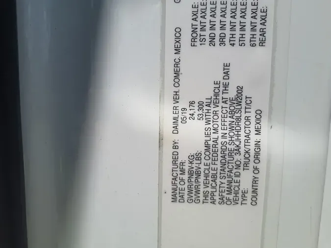 2020 FREIGHTLINER/MERCEDES NEW CASCADIA PX126648760cdd45536f1fd111784c9a331674f