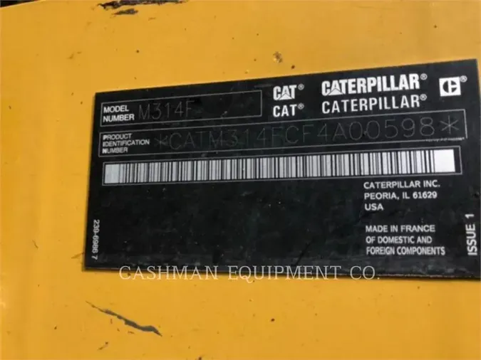 2016 Caterpillar M314F