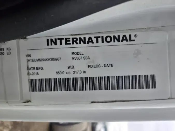 2019 International MV607