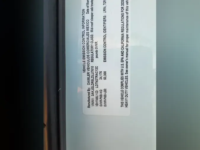 2020 FREIGHTLINER CASCADIA 125