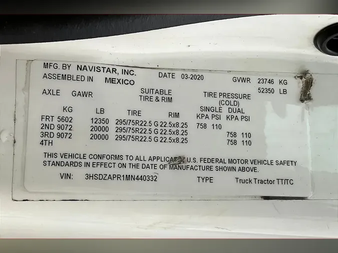 2021 INT LT625 6x4