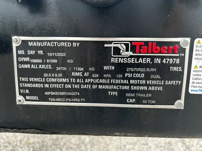 2024 TALBERT 55 Ton HDG Paver