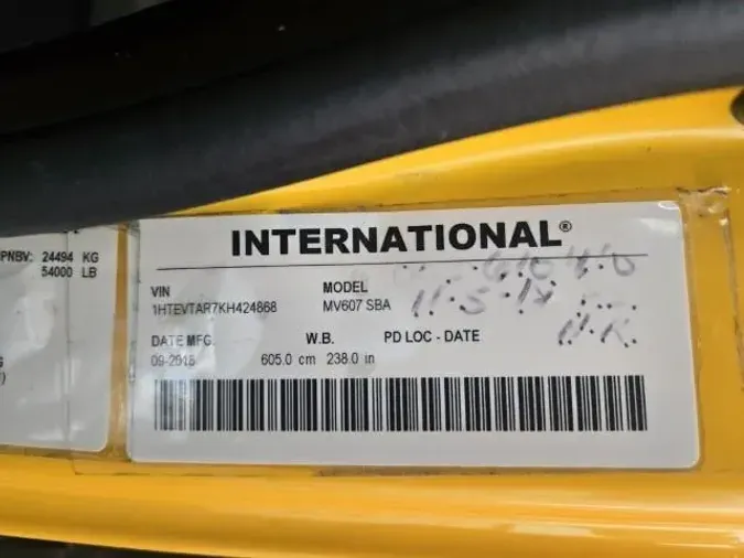 2019 International MV607