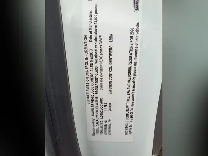 2020 FREIGHTLINER/MERCEDES M2 10692339451c75b3cc56ad7c61357508d3a