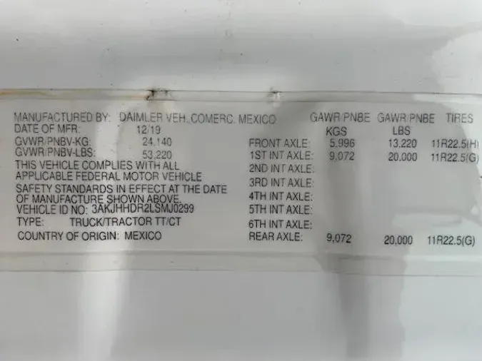 2020 Freightliner Cascadia