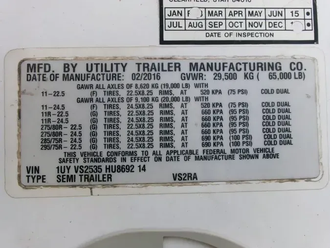 2017 UTILITY TRAILERS VS2RA 53/162/102