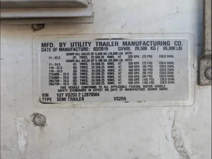 2020 UTILITY VS2RA