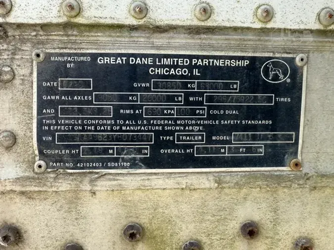 2000 GREAT DANE 946bb1f09670d57ee60e3b9d31b4f67f