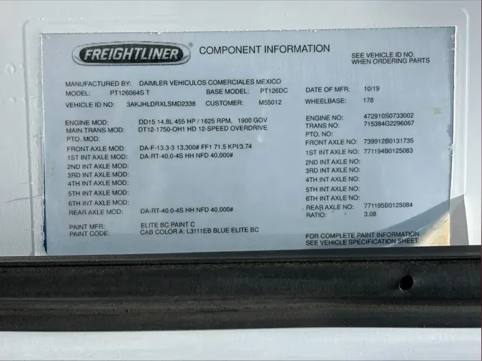 2020 Freightliner Cascadia 12696a07eb7bc337b93ef9448173ddfcd4c
