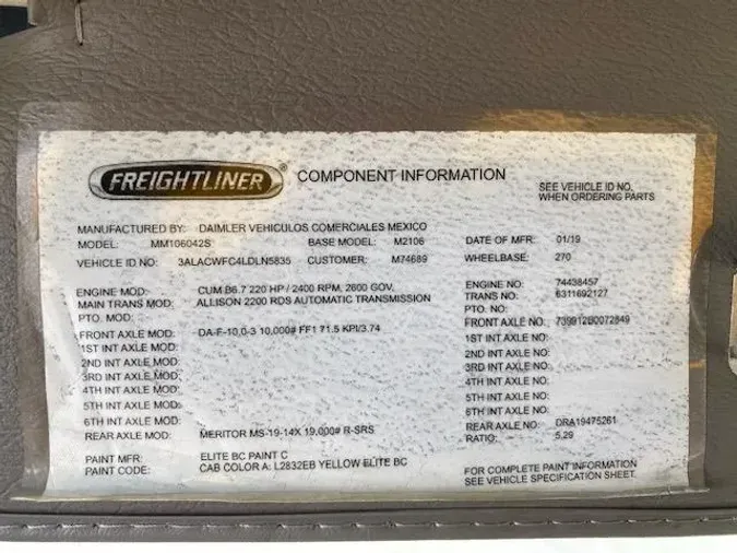 2020 Freightliner Business Class M2 106