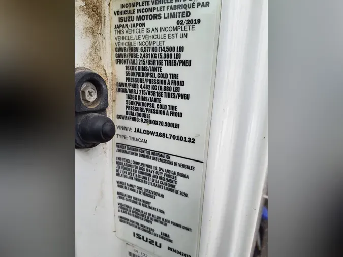 2020 CHEVROLET MOTOR DIV. LCF 4500HD