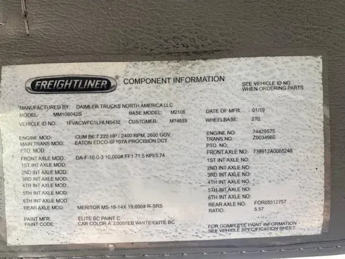 2020 Freightliner Business Class M2 106