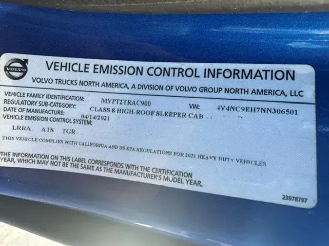 2022 Volvo VNL64T7609f2627a0e69d77c72b2f03ce4f92b7fa