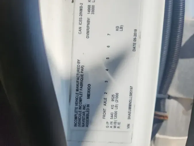 2020 NAVISTAR INTERNATIONAL MV607 (4X2)a0dbd3d742ac7bd695a34a6fcc21b7bd