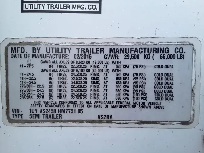 2017 UTILITY TRAILERS VS2RA 45/156/102a3b8a1d1ab898404b0a7251ceaa2aa3e