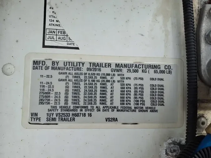 2017 UTILITY TRAILERS VS2RA 53/162/102