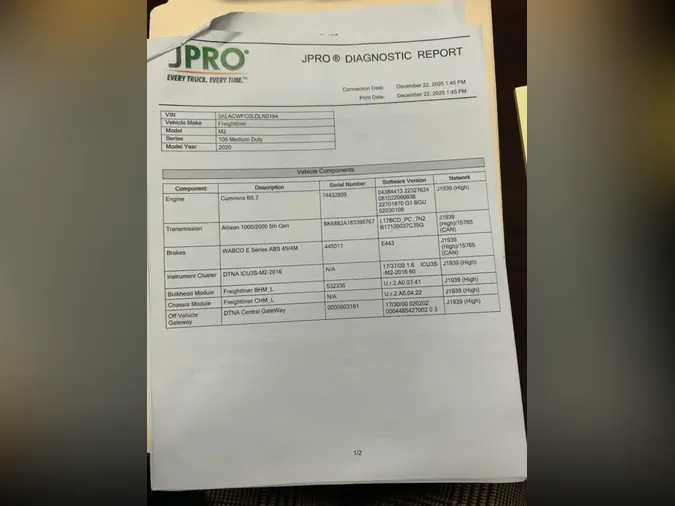 2020 FREIGHTLINER/MERCEDES M2 106