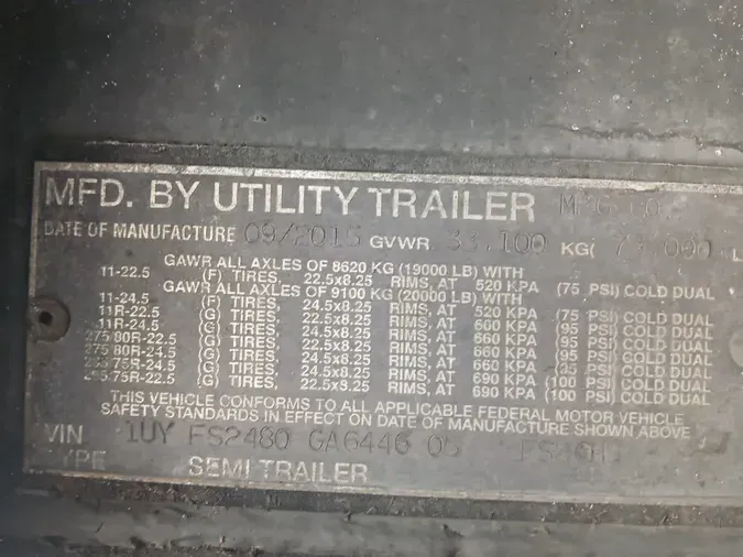 2016 UTILITY TRAILERS FS2CHS 48/102a67bf66ac09a19f19375090bde52e6cc