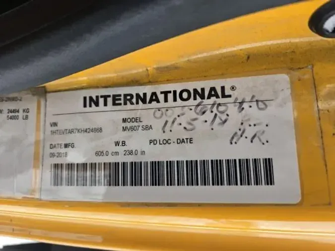 2019 International MV607