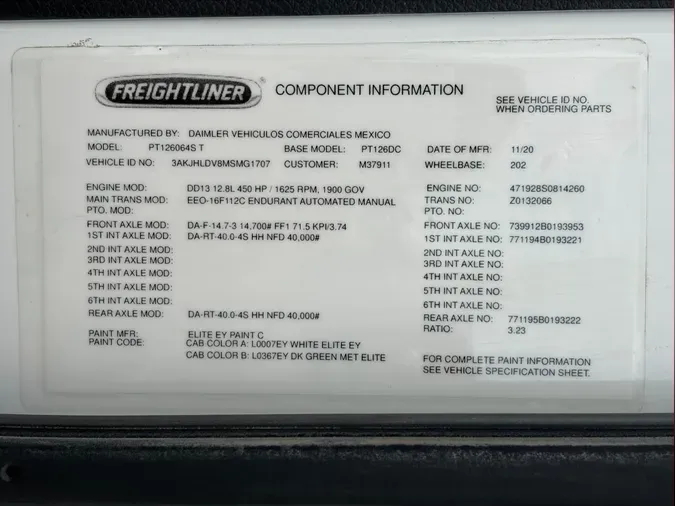 2021 Freightliner Cascadia 126