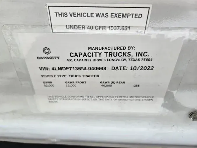 2022 Capacity TJ6500acbb306ae52c8021758f635d662e6ad4
