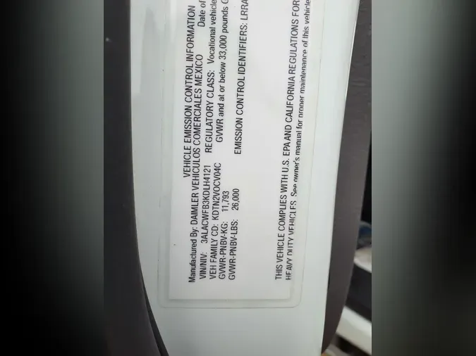 2019 FREIGHTLINER/MERCEDES M2 106