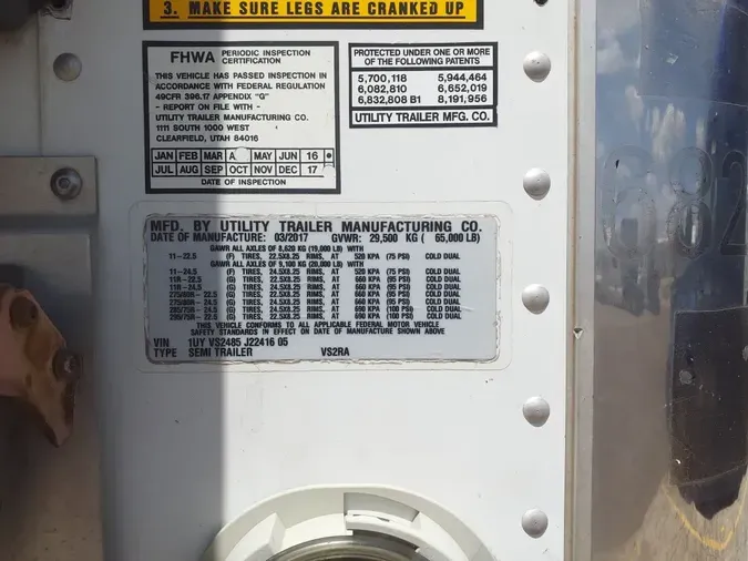 2018 UTILITY TRAILERS VS2RA 48/162/102b050f5e2265993515e3d65d71f36ab09