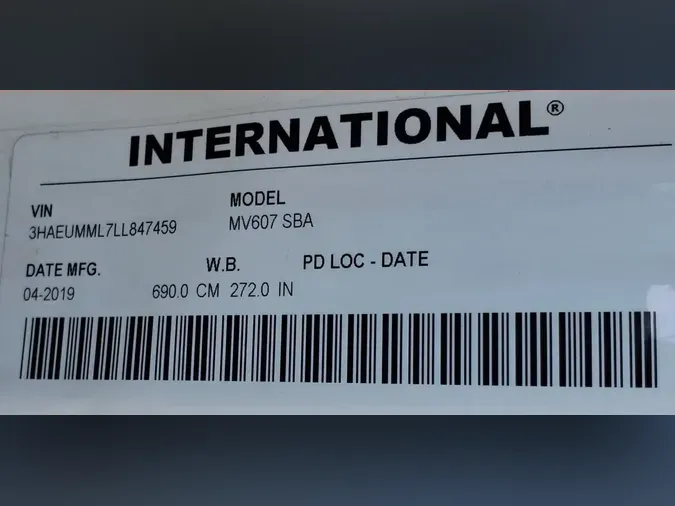 2020 NAVISTAR INTERNATIONAL MV607 (4X2)