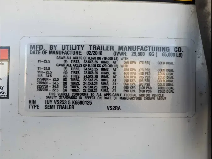 2019 UTILITY VS2RA