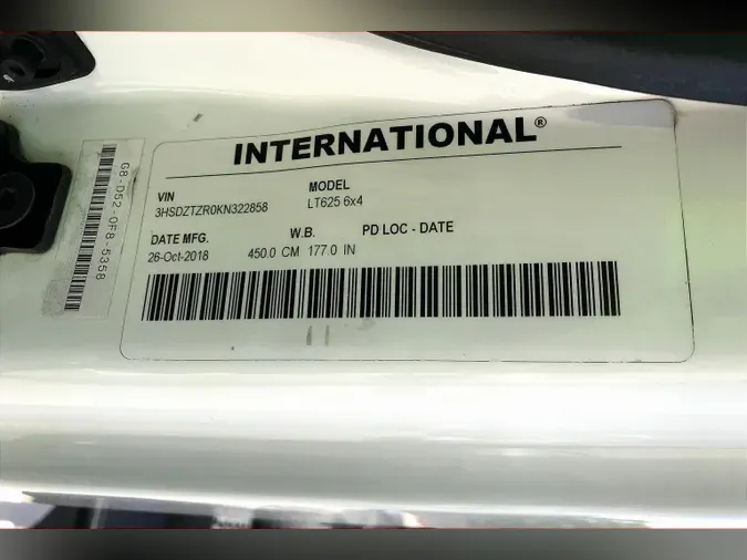 2019 INT LT625 6x4