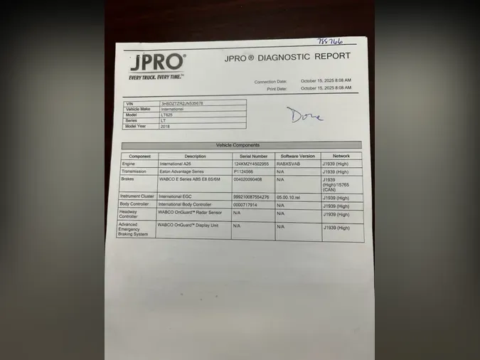 2018 NAVISTAR INTERNATIONAL LT625 DAYCAB T/A