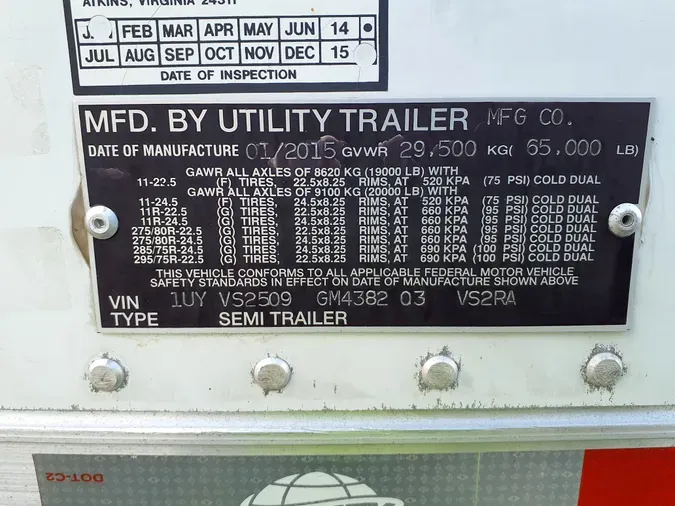 2016 UTILITY TRAILERS VS2RA 50/162/102