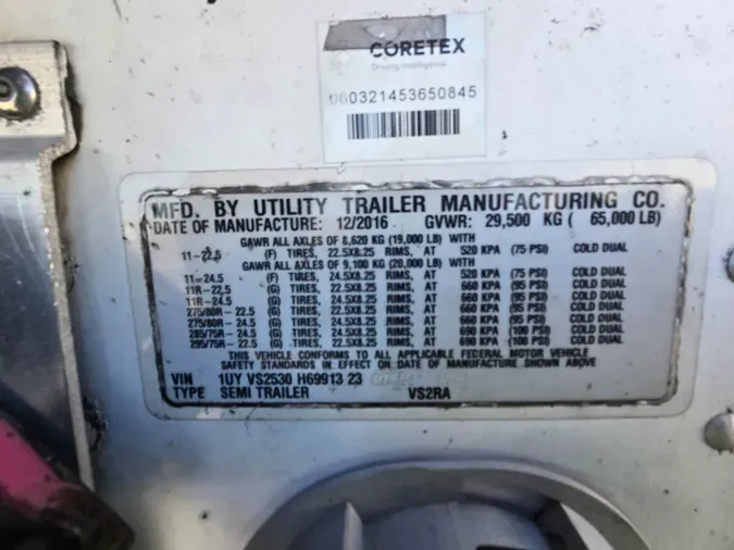 2017 UTILITY TRAILERS VS2RA 53/162/102