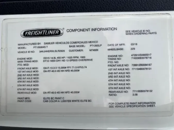 2020 Freightliner Cascadia