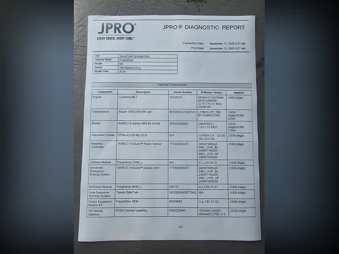 2018 FREIGHTLINER/MERCEDES M2 106