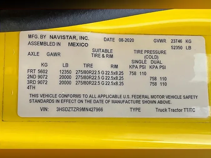 2021 INT LT625 6x4