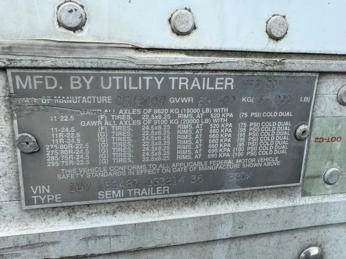 2008 UTILITY TRAILERS VS2DC 48/162/102