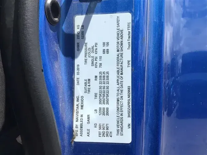 2020 INTERNATIONAL LT625